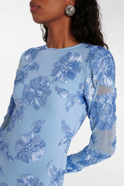 Mini-jurk met bloemenborduursel