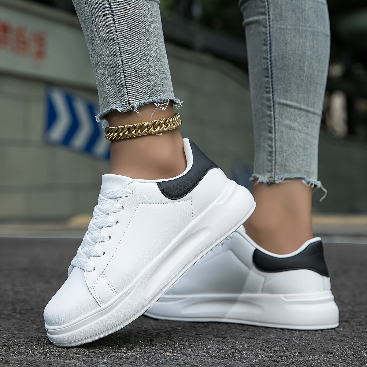 Witte leren sneakers voor dames