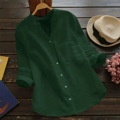 Dameshemd van linnen-katoenmix