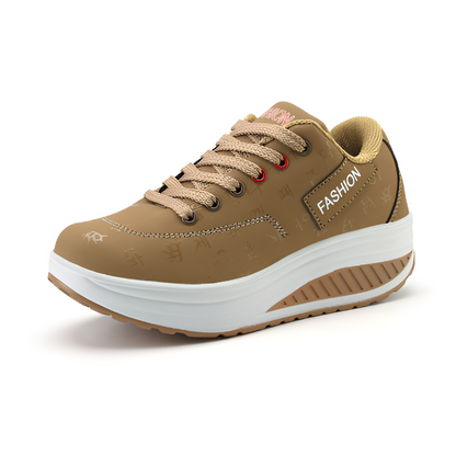 Dames PU-leren platte schoenen met plateauzool