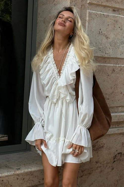 Elegante Midi-Jurk met Rushes