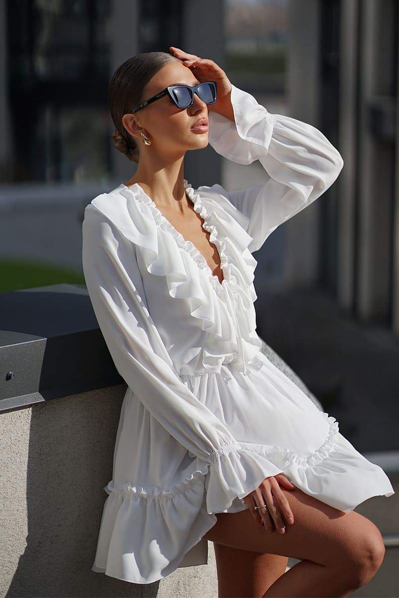 Elegante Midi-Jurk met Rushes