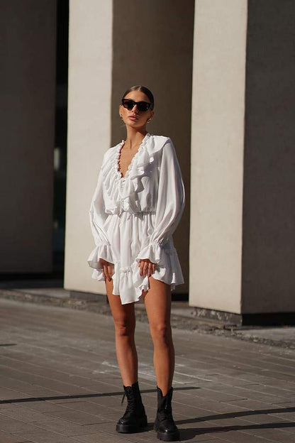 Elegante Midi-Jurk met Rushes