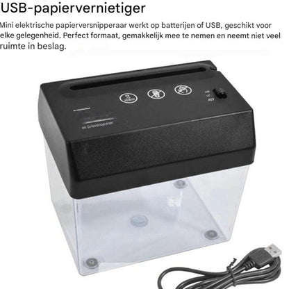 Mini-bureaupapierversnipperaar – compact, stil en efficiënt