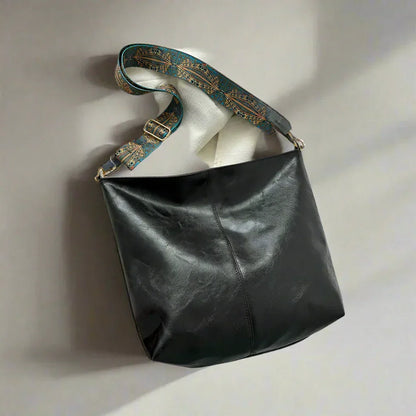 Vintage leren schoudertas voor dames