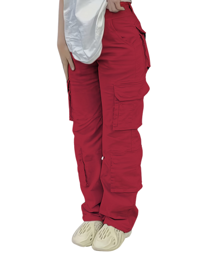 Dames cargobroek met hoge taille